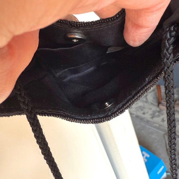 Small Vintage Black Beaded Satin Purse Evening Bag Item 17806 RN 15099 Pre 2006 - Picture 5 of 11